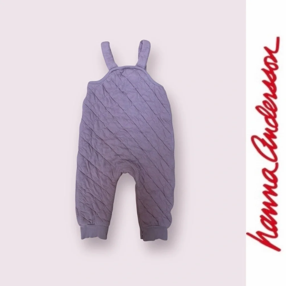 Hanna‎ Andersson Blush Quilted Overalls, Size 2T, MSRP $48